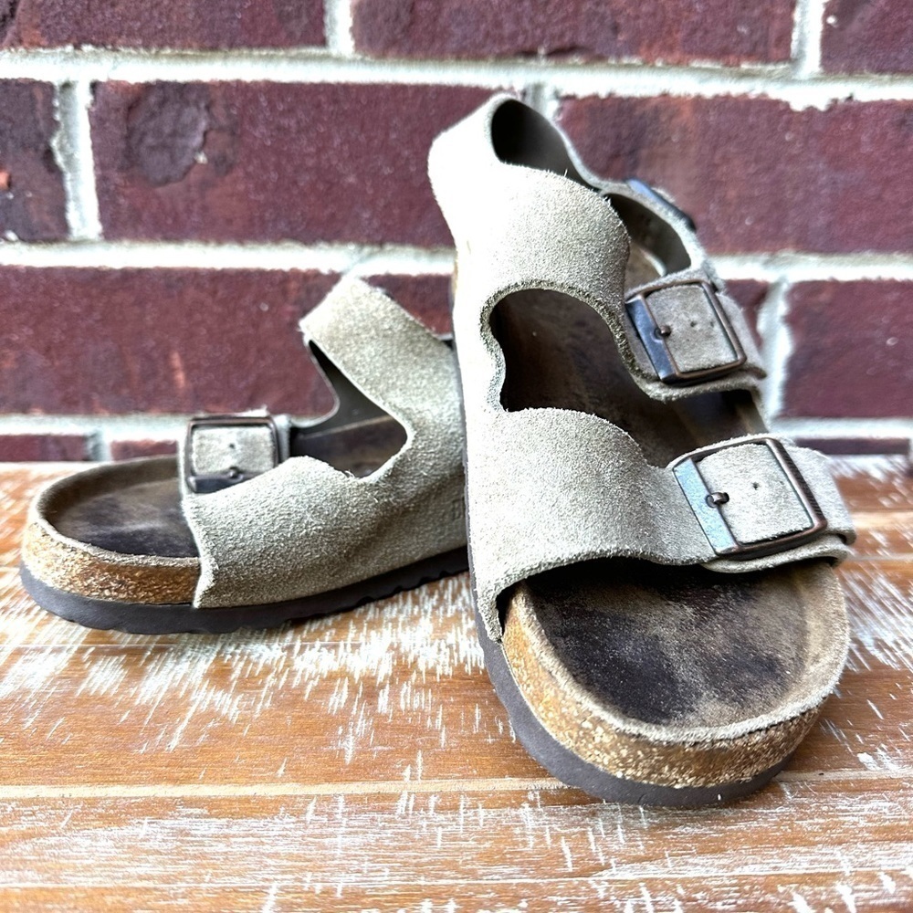 Birkenstock Milano suede leather sandals